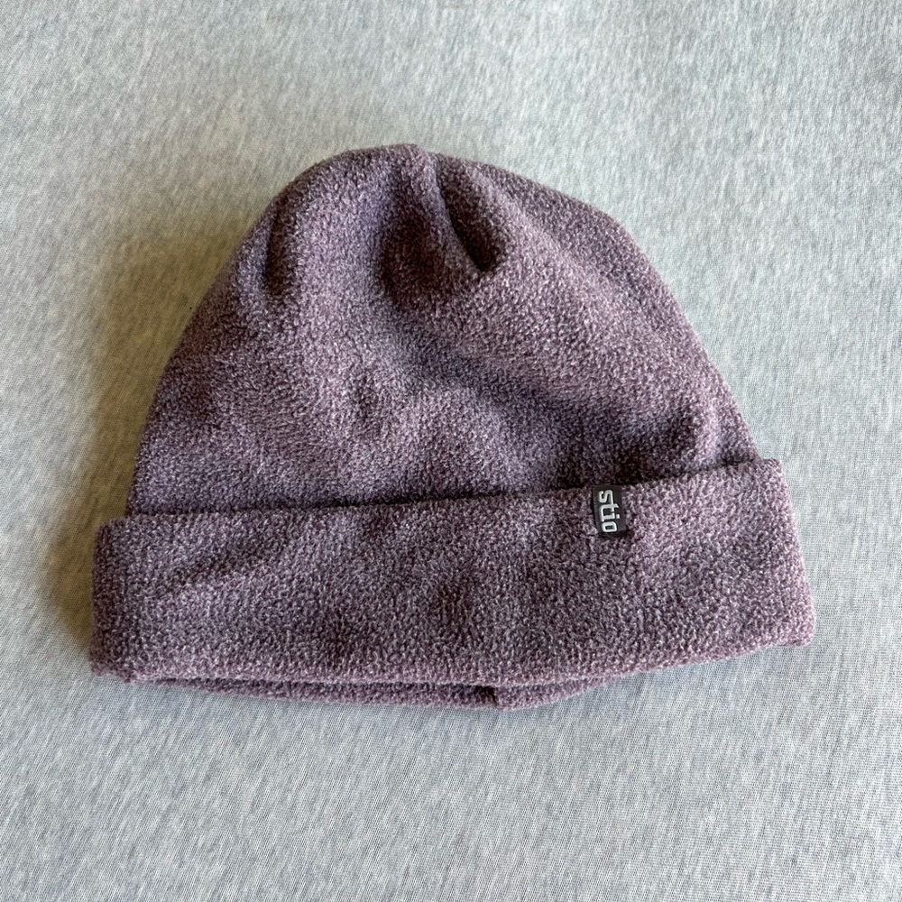 Stio Turpin Fleece Cuff Beanie adult purple heathered lightweight winter hat - Picture 6 of 6